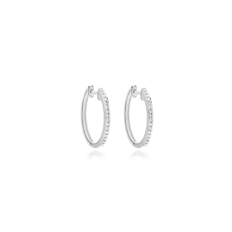 Pendientes Aro Diamantes Oro Blanco 18k "Liguria" 13mm