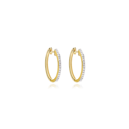 Pendientes Aro Diamantes Oro 18k "Liguria" 13mm