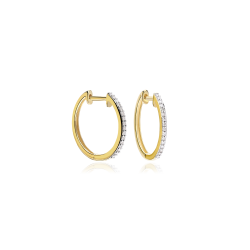 Pendientes Aro Diamantes Oro 18 k "Liguria" 15mm