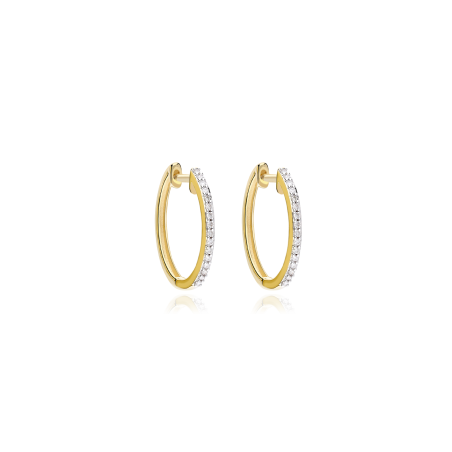 Pendientes Aro Diamantes Oro 18 k "Liguria" 15mm