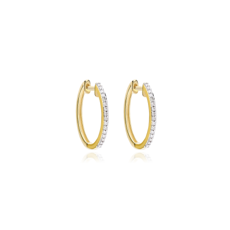 Pendientes Oro 18k  diamantes 0.13cts "Liguria 18mm"