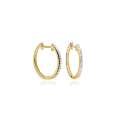 Pendientes Oro 18k  diamantes 0.13cts "Liguria 18mm"