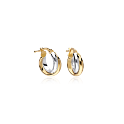 Pendientes Oro Bicolor Aros 10mm "Bicora"