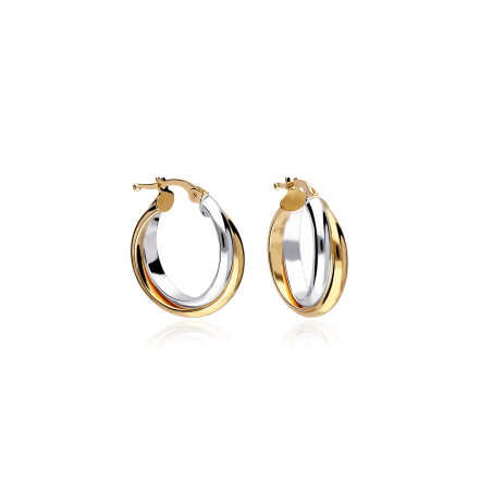 Pendientes oro 18k bicolor 20mm "Bicora"