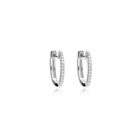 PENDIENTES ARO "BASSANO" DIAMANTES 0.15 CTS ORO 18K