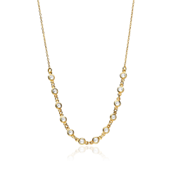 Gargantilla Plata Ley baño de Oro de Chatones "Twelve"