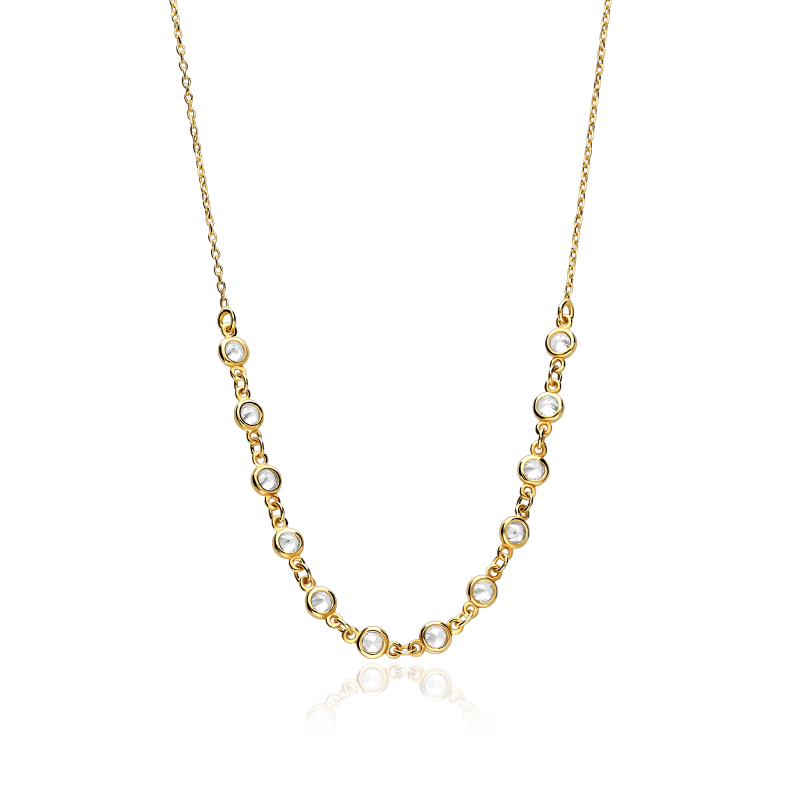 Gargantilla Plata Ley baño de Oro de Chatones "Twelve"