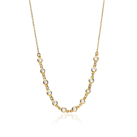 Gargantilla Plata Ley baño de Oro de Chatones "Twelve"