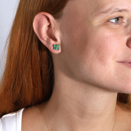 Pendientes Oro 18k y Esmeraldas "Windlove"