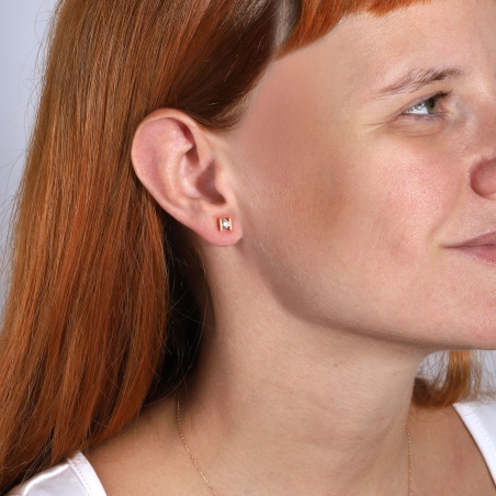 Pendientes Oro 18k y circonitas "Leilar"