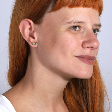 Pendientes Oro 18k y esmeraldas "Hiedra"