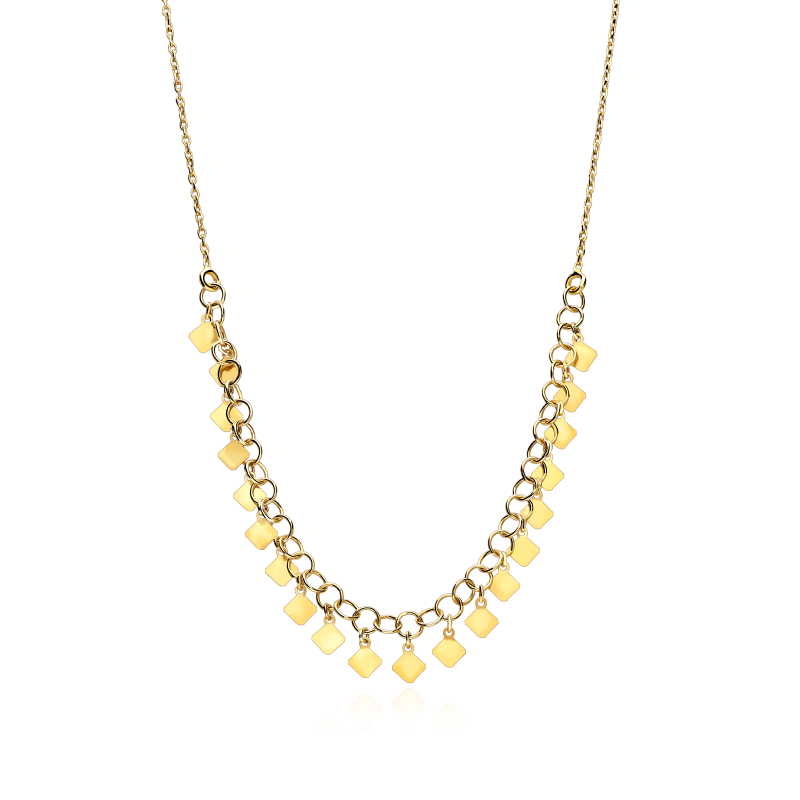 Gargantilla Plata De Ley Con Baño De Oro "Squares"