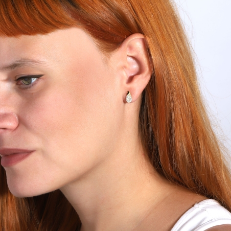 Pendientes Oro 18k y circonitas "Drop"