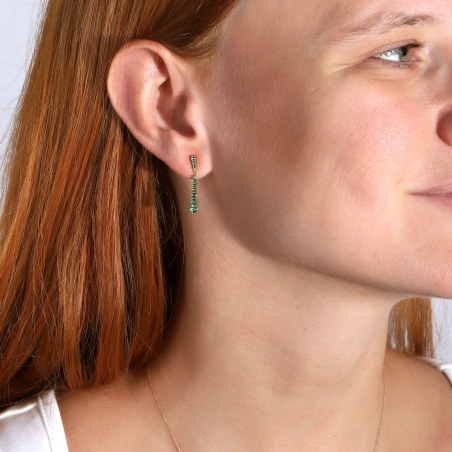 Pendientes Oro 18k y esmeraldas "Lagert"