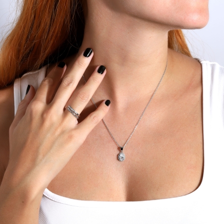 Gargantilla Plata ley y circonitas "Eyre"