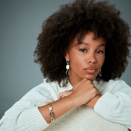 Pulsera Viceroy eslabones bicolor y Circonitas 75408P01012