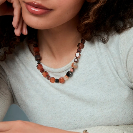 Collar Viceroy dorado con piedras naturales 75410C01011