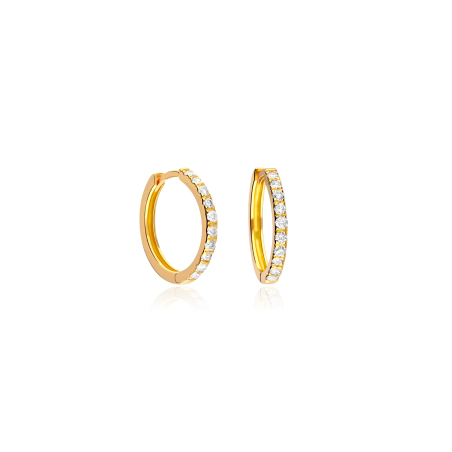 Pendientes Aro Oro 18k y Diamantes 0.20cts "Bargagli"