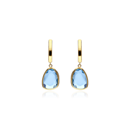 Pendientes Oro 18k y gema azul "Desigual"