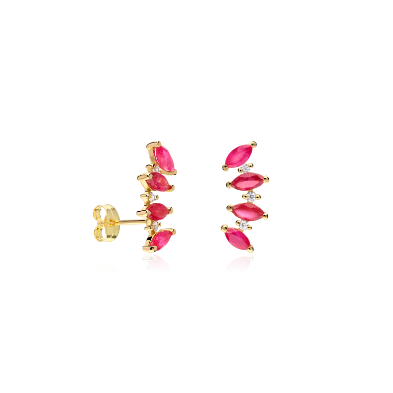 Pendientes Oro 18k y Rubíes "D'Elsa"