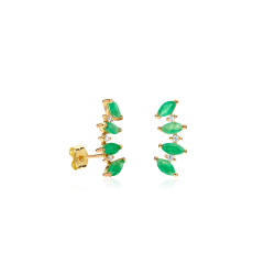 Pendientes Oro 18k y Esmeraldas "D'Elsa"