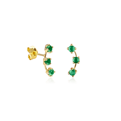 Pendientes Oro 18k y Esmeraldas "D'Asti"