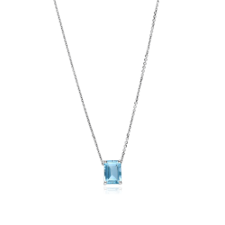 Gargantilla Oro 18k y aguamarina rectangular "Ondina"