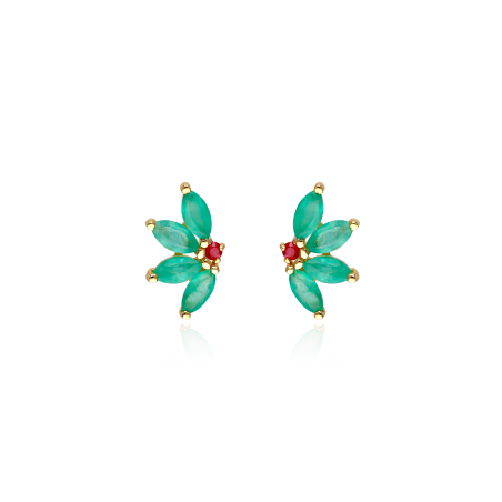 Pendientes Oro 18k y Esmeraldas "Banari"