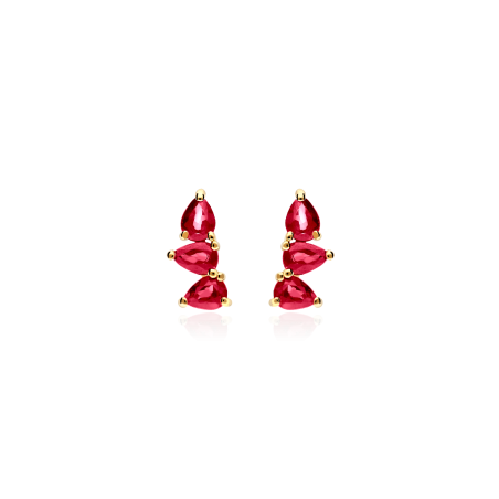 Pendientes Oro 18k y Rubíes "Bagolino"