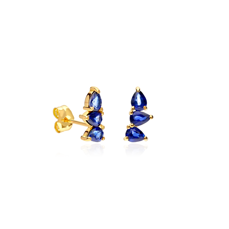 Pendientes Oro 18k y Zafiros "Bagolino"