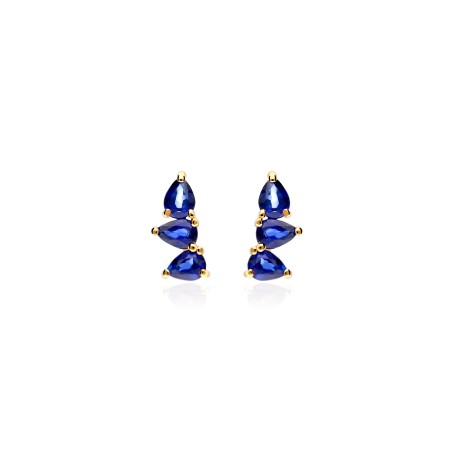 Pendientes Oro 18k y Zafiros "Bagolino"