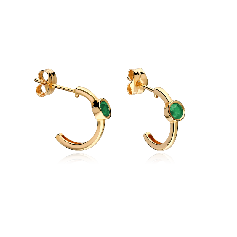 Pendientes Oro 18k y Esmeraldas "Flow her"