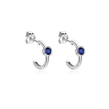Pendientes Oro blanco 18k y Zafiros "Flow her"