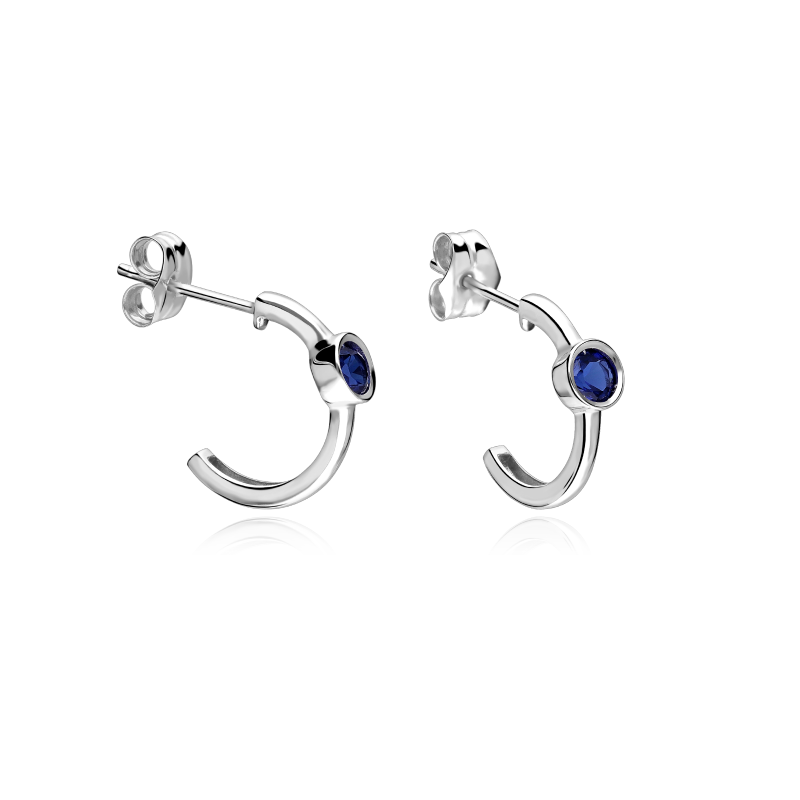 Pendientes Oro blanco 18k y Zafiros "Flow her"
