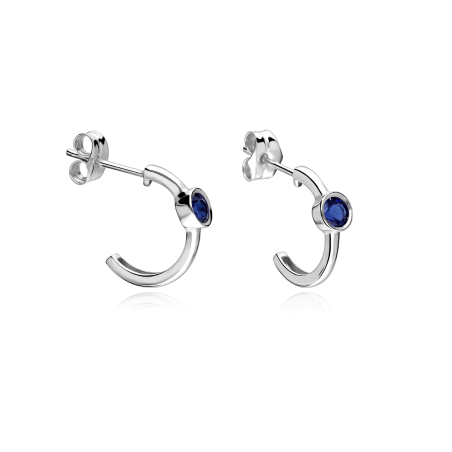 Pendientes Oro blanco 18k y Zafiros "Flow her"