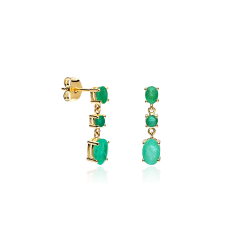 Pendientes Oro 18k y esmeraldas "Hulge"