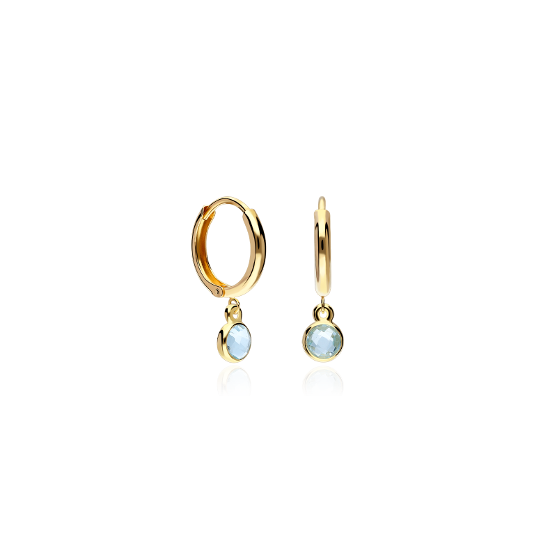Pendientes Oro 18k y topacio azul "Irendo"