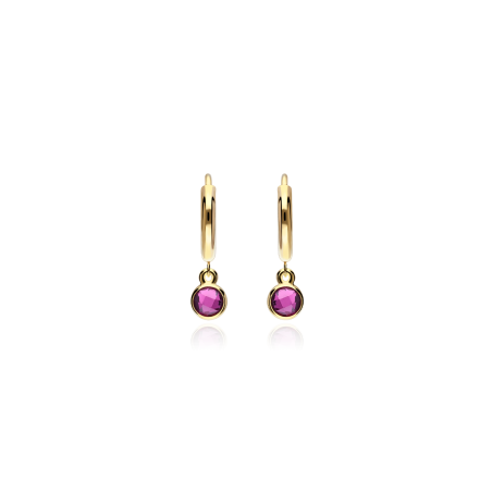 Pendientes Oro 18k y rodolita granate "Irendo"