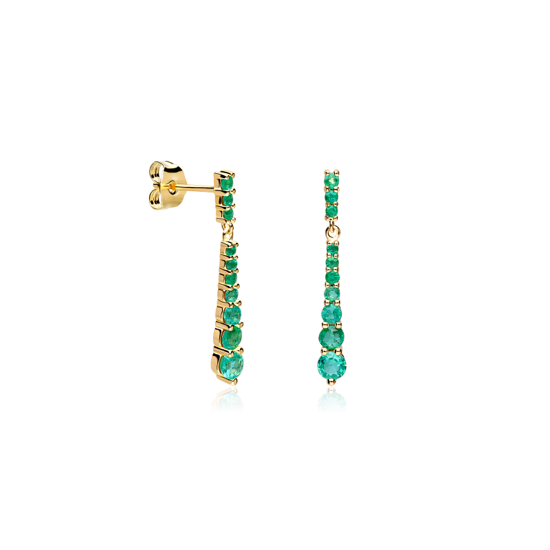Pendientes Oro 18k y esmeraldas "Lagert"