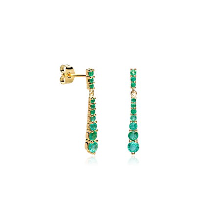 Pendientes Oro 18k y esmeraldas "Lagert"