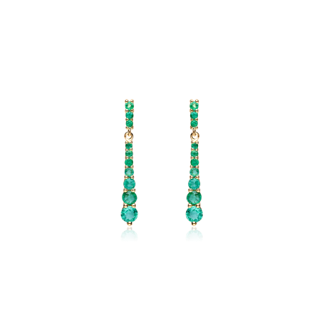 Pendientes Oro 18k y esmeraldas "Lagert"