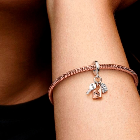 Charm Pandora colgante triple llave, candado y corazón 782506C01