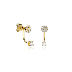 Pendientes desmontables Oro 18k y circonitas "Yuda"