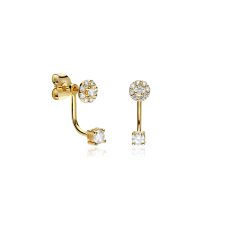 Pendientes desmontables Oro 18k y circonitas "Yuda"