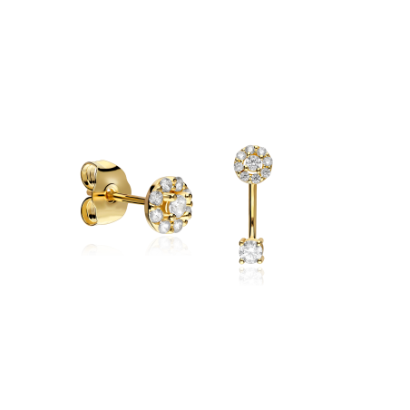 Pendientes desmontables Oro 18k y circonitas "Yuda"