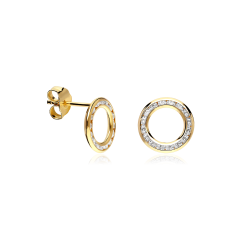 Pendientes Oro 18k  y circonitas "Eclipse"