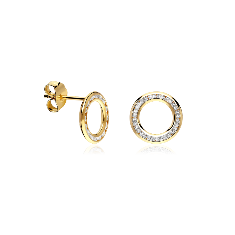 Pendientes Oro 18k  y circonitas "Eclipse"