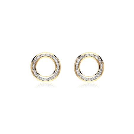 Pendientes Oro 18k  y circonitas "Eclipse"