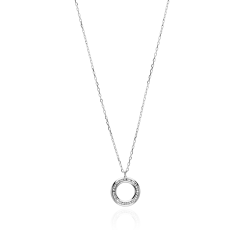 Gargantilla Oro blanco 18k y circonitas  Eclipse 