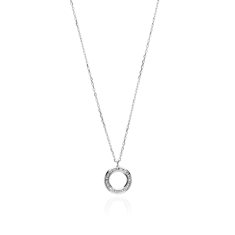 Gargantilla Oro blanco 18k y circonitas "Eclipse"